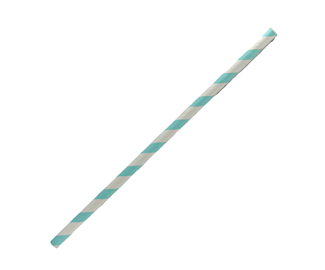 Paper straw 6mm regular blue stripe (2500pc/ctn)