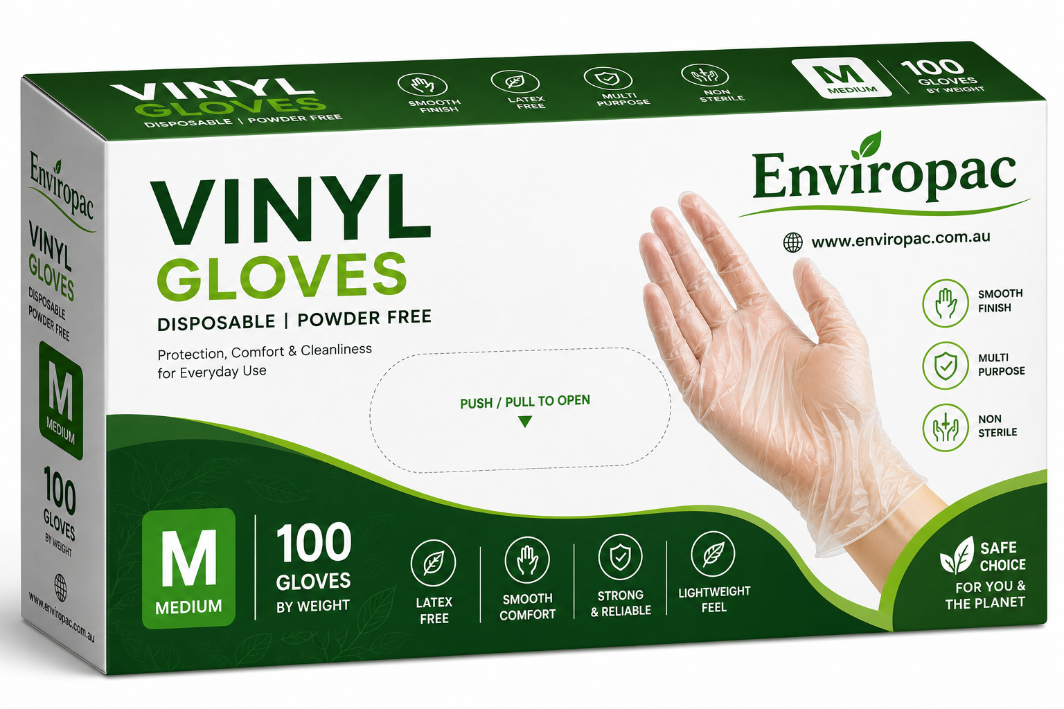 Gloves Clear Vinyl Powder free (10x100pcs/ carton)