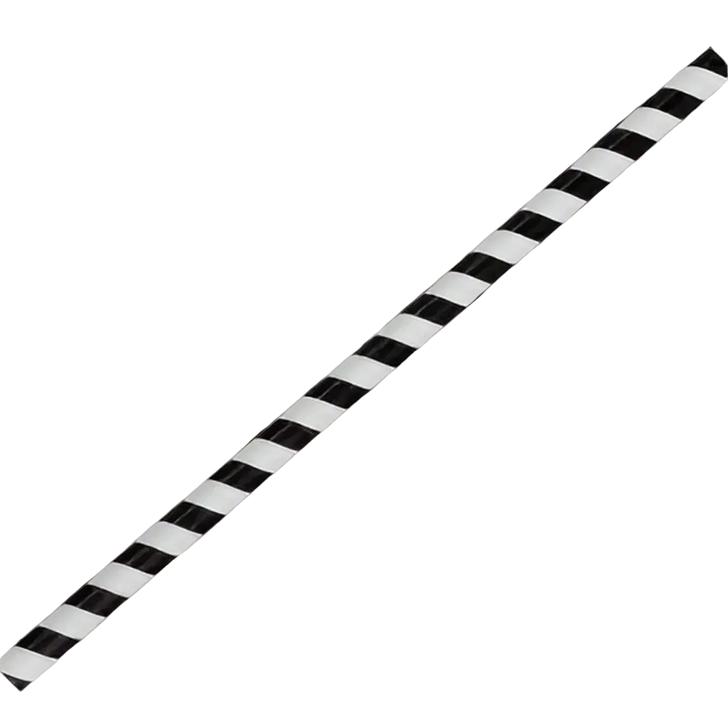 Jumbo Paper Straws Black stripe 10mm x 210mm (2500pcs)