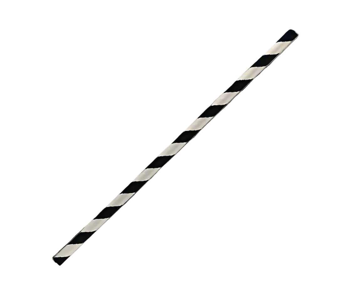 Paper straw 6mm regular black strip (2500pc/ctn)