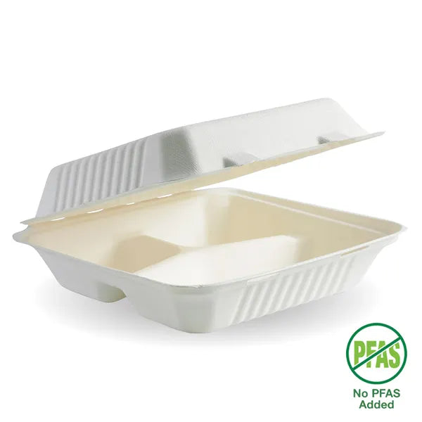 9" 3 compartment dinner Clamshell (200pcs/carton)