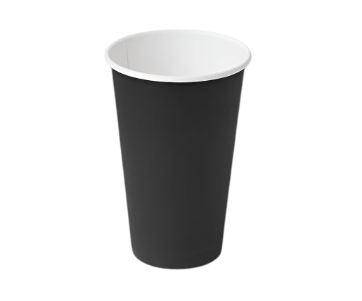 Enviropac 16oz single wall black paper coffee cup for hot beverages