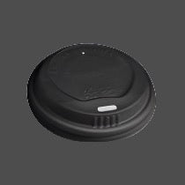 10-16oz Compostable Coffee Cup Lids (1000pcs/ctn) - Black -