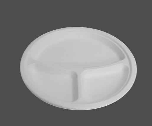 10/ 3 Compartment Sugarcane Round Plates (500pcs/ctn)