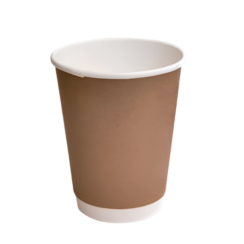 120z PLA Coated Double Wall Coffee Cups/ Brown(500pcs/ctn) -