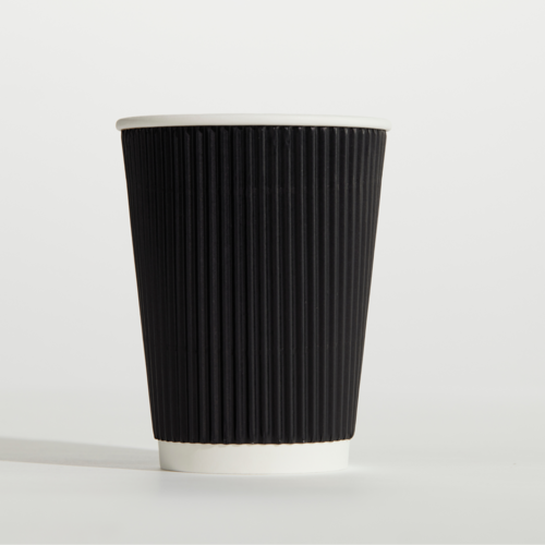 12oz Ripple Wrap Cup, Black (500pcs/ctn)
