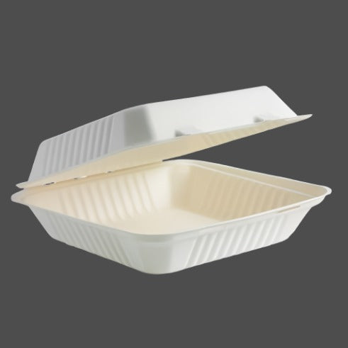 9 Sugancane Dinner chamshell (200pcs/carton) - Sugarcane