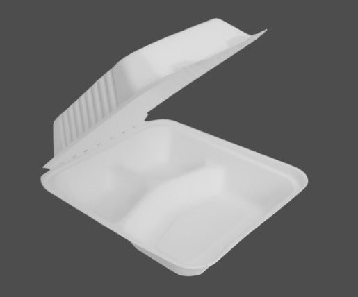 8" 3 Compartment Dinner Clamshell (200pcs/carton)