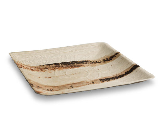 Palm leaf SQUARE Plate LARGE 25cm/10'' (100pc/ctn)