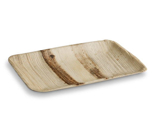 Palm Leaf Plate RECTANGLE Large  (100pc/ctn)