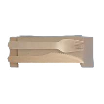 Prepacked Wooden Knife/Fork & Napkin (400pcs/carton) -