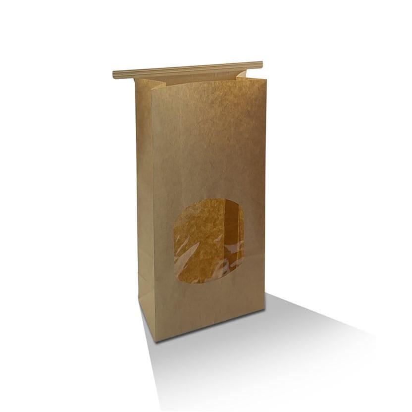 Tin Tie Coffee & Cookie Brown Window Bags /Medium