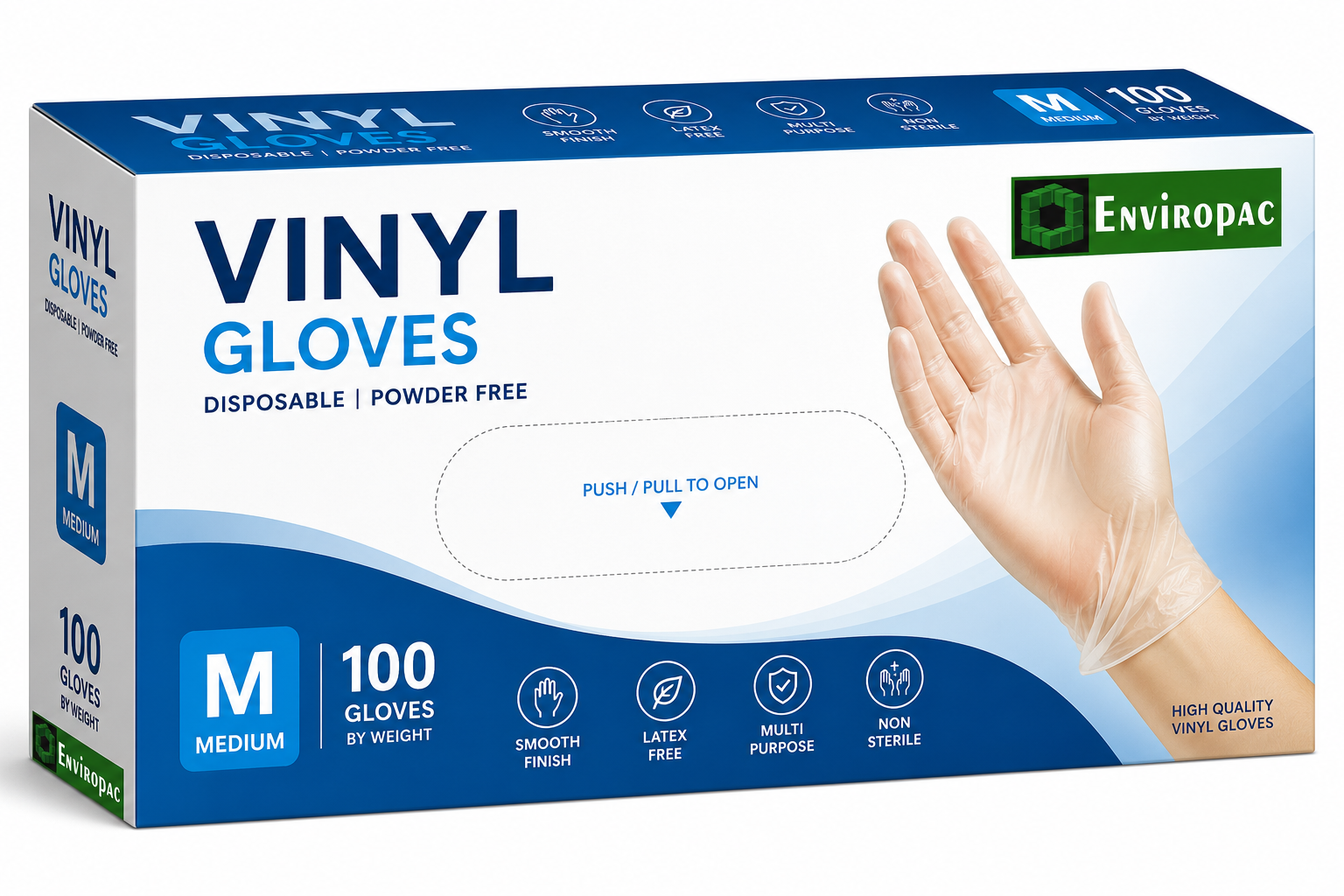Gloves Clear Vinyl Powder free (10x100pcs/ carton)