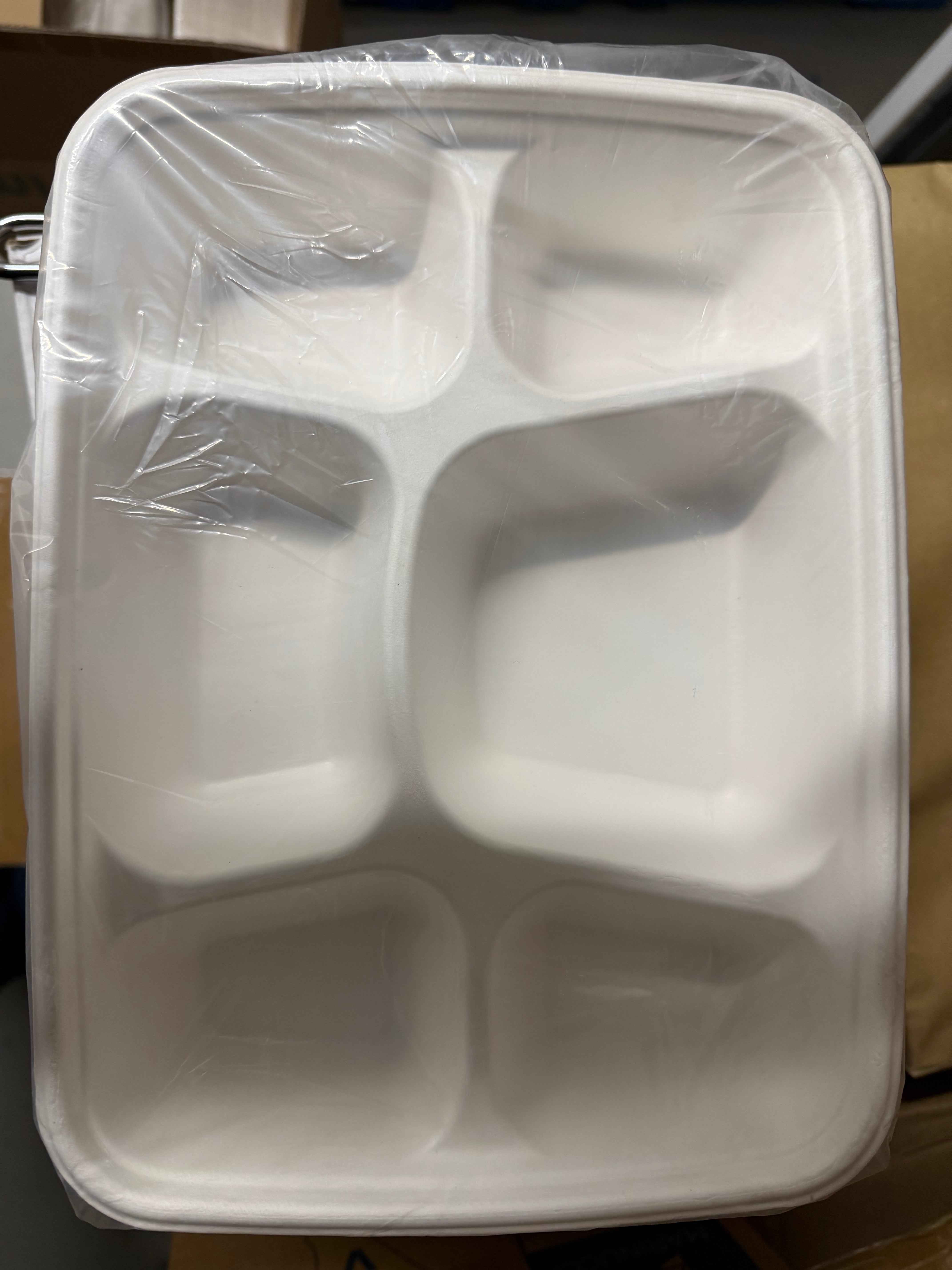 6 compartment sugarcane tray (300)
