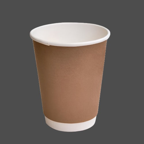 120z PLA Coated Double Wall Coffee Cups/ Brown(500pcs/ctn) -
