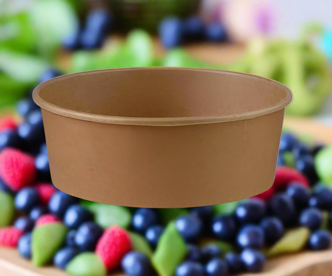 25oz/750ml Kraft Salad Bowl (300pcs/Carton) - Paper Bowls & 