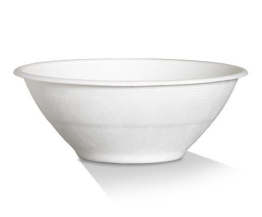 40oz Sugarcane Bowl (500pcs/ctn) - White - Sugarcane Bowls &