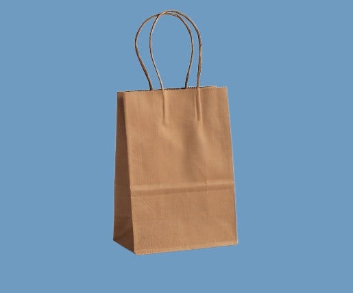 Brown Kraft Bag/Twisted paper handle (200x140x80mm )( 500 bags )