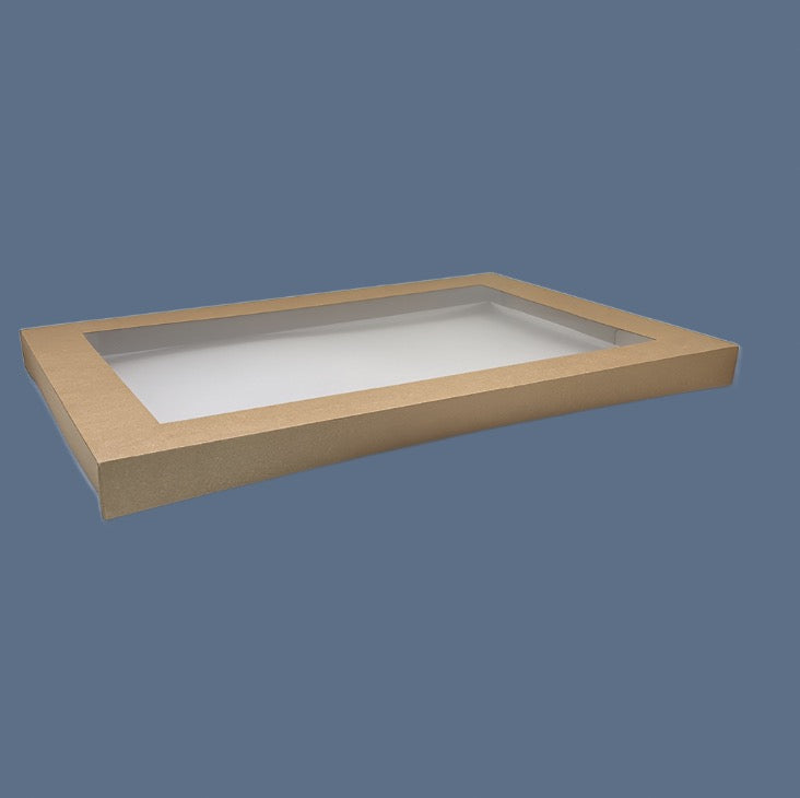 Rectangle Catering Tray Lid -Medium (100pcs) Size:382x275x30mm