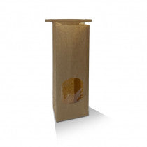 Tin Tie Coffee & Cookie Brown Window Bags /Small (500pcs/carton)